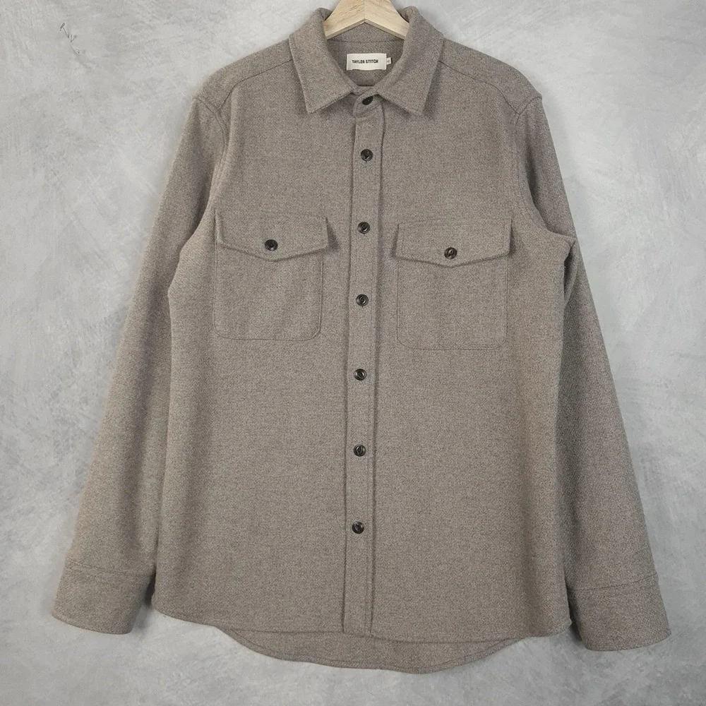 Taylor Stitch Shirt Jacket Mens 42 Brown Wool Blend Maritime Workwear Overshirt